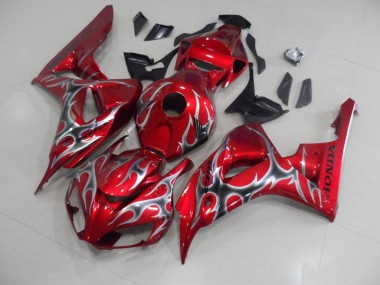 Carénage CBR 1000 RR 2006-2007 - Rouge avec Noir Gris Flamme