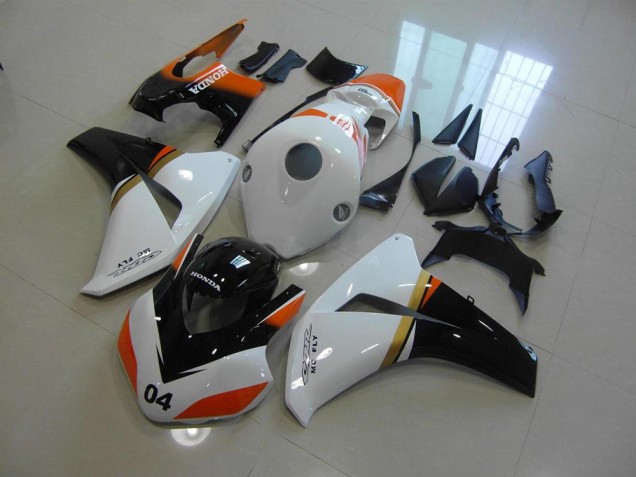 Carénage CBR 1000 RR 2008-2011 - Blanc et Noir et Orange Courses