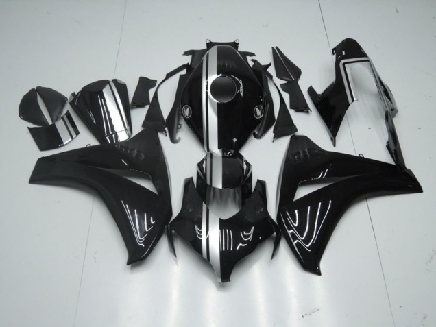 Carénage CBR 1000 RR 2008-2011 - Noir Brillant avec Argent Bande Carénage CBR 1000 RR 2008-2011 - Noir Brillant avec Argent Bande