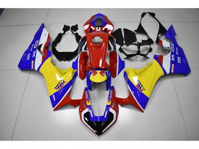 Carénage CBR 1000 RR 2017-2023 - Rouge Jaune Bleu HRC Red Bull Carénage CBR 1000 RR 2017-2023 - Rouge Jaune Bleu HRC Red Bull