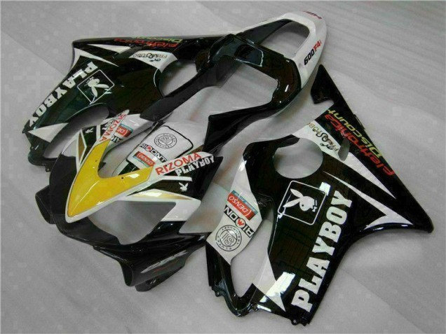 Carénage CBR 600 F4i 2001-2003 - Jaune Argent Noir Playboy Carénage CBR 600 F4i 2001-2003 - Jaune Argent Noir Playboy