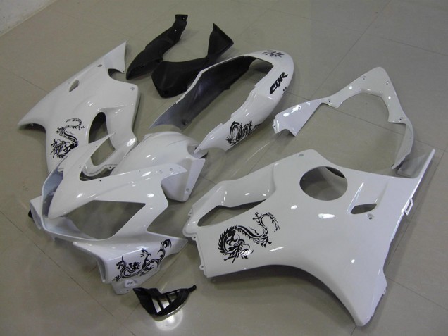 Carénage CBR 600 F4i 2004-2007 - Blanc avec Noir Dragon