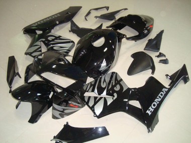 Carénage CBR 600 RR 2005-2006 - Noir Blanc Flamme