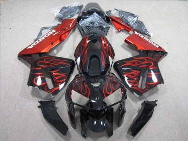 Carénage CBR 600 RR 2005-2006 - Noir Rouge Flamme