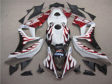 Carénage CBR 600 RR 2007-2008 - Blanc Rouge Flamme Requin