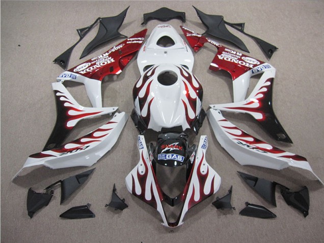 Carénage CBR 600 RR 2007-2008 - Blanc Rouge Flamme Requin Carénage CBR 600 RR 2007-2008 - Blanc Rouge Flamme Requin