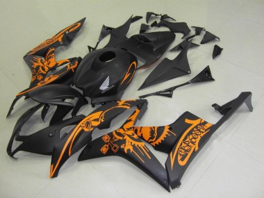 Carénage CBR 600 RR 2007-2008 - Noir Mat Orange Décalque