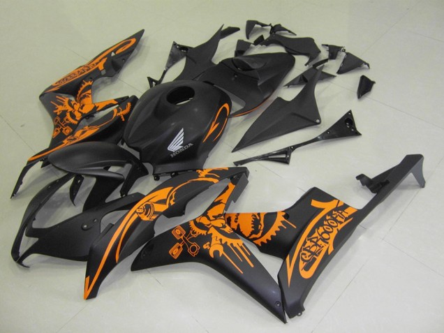 Carénage CBR 600 RR 2007-2008 - Noir Mat Orange Décalque Carénage CBR 600 RR 2007-2008 - Noir Mat Orange Décalque