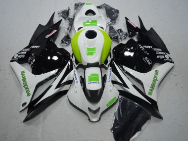 Carénage CBR 600 RR 2009-2012 - Noir Blanc Vert Hannspree