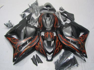 Carénage CBR 600 RR 2009-2012 - Noir Orange Flamme