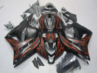 Carénage CBR 600 RR 2009-2012 - Noir Rouge Flamme