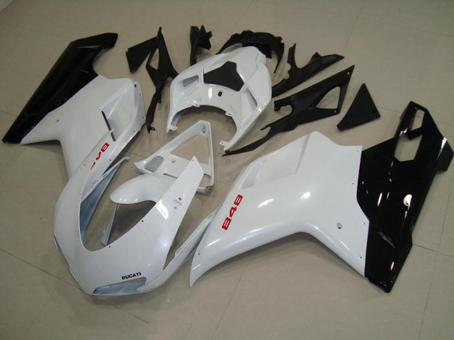 Carénage Ducati 848 1098 1198 2007-2014 - Blanc Nacré Noir