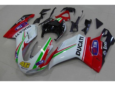 Carénage Ducati 848 1098 1198 2007-2014 - Rouge Blanc Jaune 46