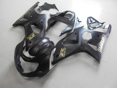 Carénage GSXR 1000 K1 2000-2002 - Tout Noir mat avec Décalque doré
