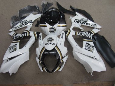 Carénage GSXR 1000 K7 2007-2008 - Blanc Lucky Strike Noir Motul