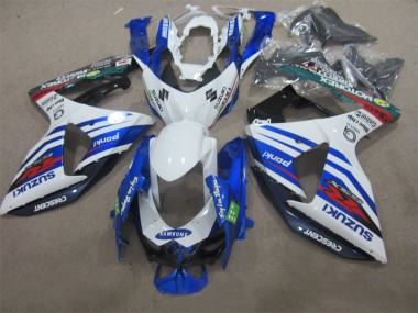 Carénage GSXR 1000 K9 2009-2016 - Blanc Bleu Samsung