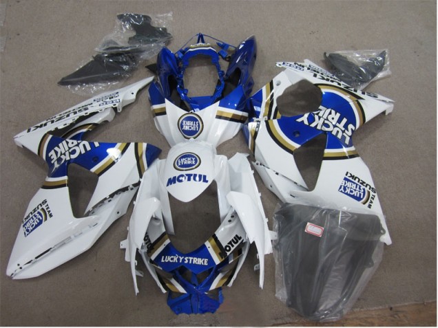 Carénage GSXR 1000 K9 2009-2016 - Blanc Lucky Strike Bleu Motul Carénage GSXR 1000 K9 2009-2016 - Blanc Lucky Strike Bleu Motul