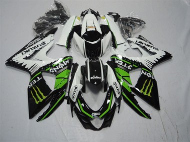 Carénage GSXR 1000 K9 2009-2016 - Noir Blanc Vert Monster Pizzoli