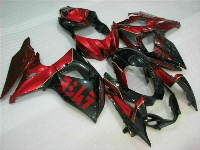 Carénage GSXR 1000 K9 2009-2016 - Rouge Flamme Noir Carénage GSXR 1000 K9 2009-2016 - Rouge Flamme Noir