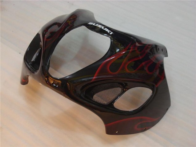 Carénage GSXR 1300 Hayabusa 1996-2007 - Noir Rouge Flamme