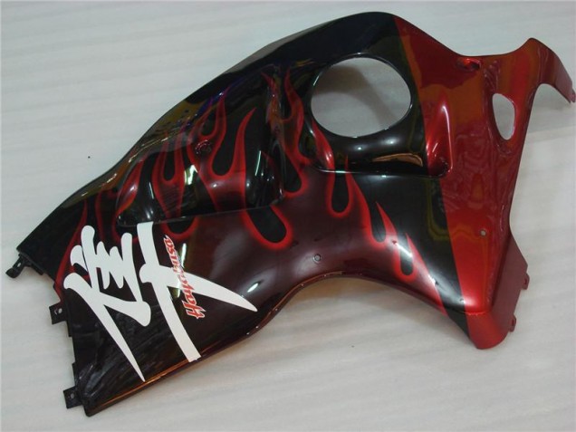 Carénage GSXR 1300 Hayabusa 1996-2007 - Noir Rouge Flamme