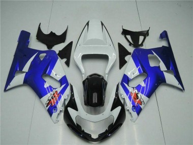 Carénage GSXR 600 / 750 K1 K2 K3 2001-2003 - Blanc Bleu