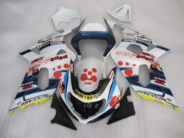Carénage GSXR 600 K1 K2 K3 2001-2003 - Blanc Bleu Dark Dog