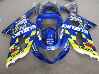 Carénage GSXR 600 K1 K2 K3 2001-2003 - Bleu Jaune Telefumia Movistar