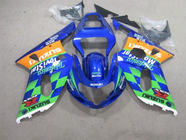 Carénage GSXR 600 K1 K2 K3 2001-2003 - Bleu Vert Telefumia Movistar