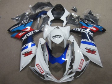 Carénage GSXR 600 K11 2011-2024 - Blanc Bleu Motul