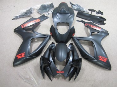 Carénage GSXR 600 K6 2006-2007 - Noir Rouge Décalque