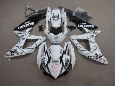 Carénage GSXR 600 K8 2008-2010 - Blanc Noir Corona Extra Motul 8