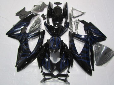 Carénage GSXR 600 K8 2008-2010 - Noir Bleu Flamme