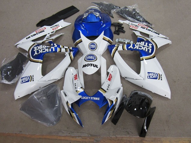 Carénage GSXR 750 K6 2006-2007 - Bleu Blanc Lucky Strike Motul Carénage GSXR 750 K6 2006-2007 - Bleu Blanc Lucky Strike Motul