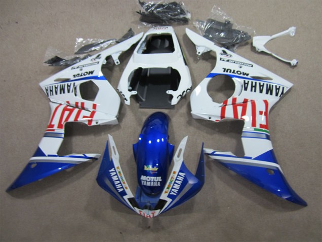 Carénage R6 2003-2005 - Blanc Bleu Motul Fiat Carénage R6 2003-2005 - Blanc Bleu Motul Fiat