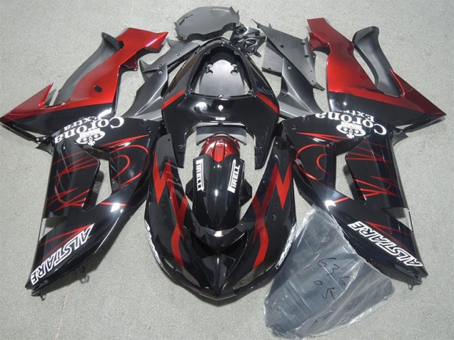 Carénage ZX10R 2006-2007 - Noir Rouge Corona Extra Carénage ZX10R 2006-2007 - Noir Rouge Corona Extra