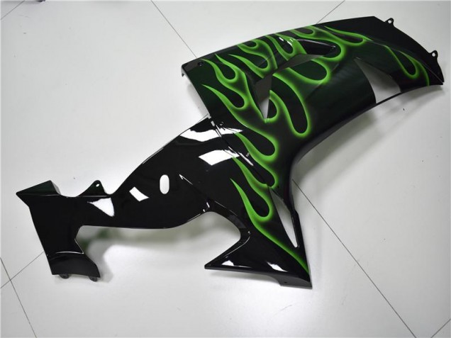 Carénage ZX10R 2006-2007 - Noir Vert Flamme Carénage ZX10R 2006-2007 - Noir Vert Flamme