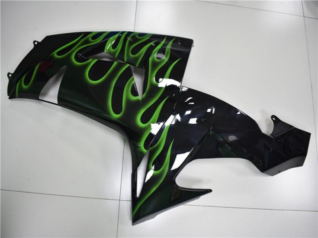 Carénage ZX10R 2006-2007 - Noir Vert Flamme Carénage ZX10R 2006-2007 - Noir Vert Flamme