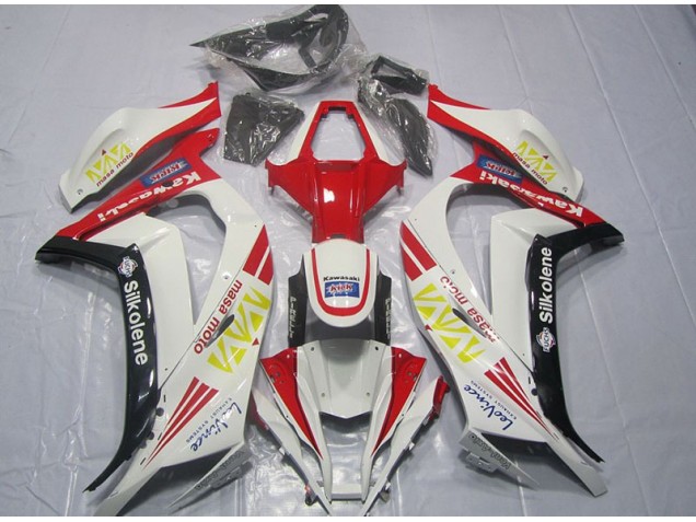 Carénage ZX10R 2011-2015 - Blanc Rouge Silkolene