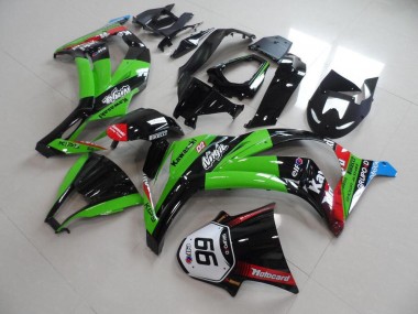 Carénage ZX10R 2011-2015 - Vert Noir avec Number 66