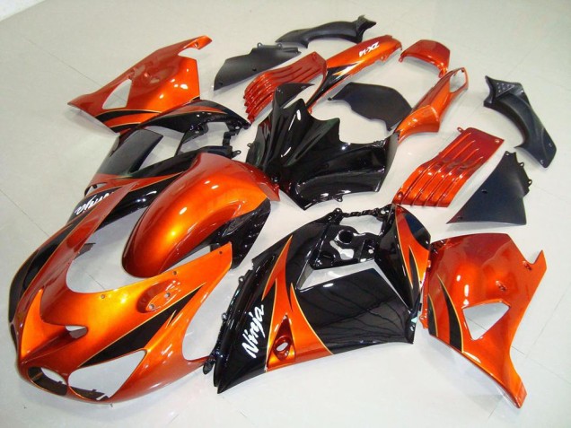 Carénage ZX14R ZZR 1400 2006-2011 - Orange Noir
