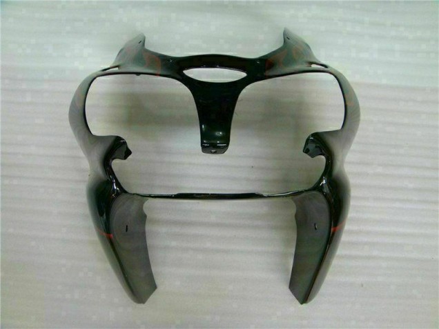 Carénage ZX6R 2000-2002 - Noir Rouge Flamme Carénage ZX6R 2000-2002 - Noir Rouge Flamme