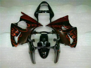 Carénage ZX6R 2000-2002 - Noir Rouge Flamme