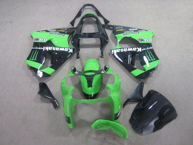 Carénage ZX6R 2000-2002 - Noir Vert Monster Carénage ZX6R 2000-2002 - Noir Vert Monster