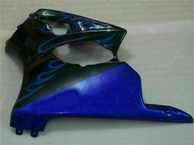 Carénage ZX6R 2000-2002 - Noir avec Bleu Flamme Carénage ZX6R 2000-2002 - Noir avec Bleu Flamme