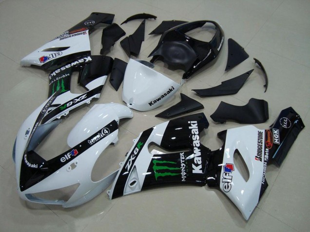 Carénage ZX6R 2005-2006 - Blanc Monster Carénage ZX6R 2005-2006 - Blanc Monster