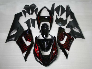 Carénage ZX6R 2005-2006 - Rouge Noir