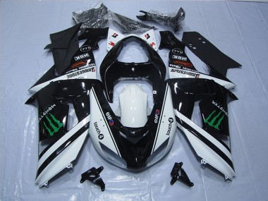 Carénage ZX6R 2007-2008 - Noir Blanc Monster Touch4