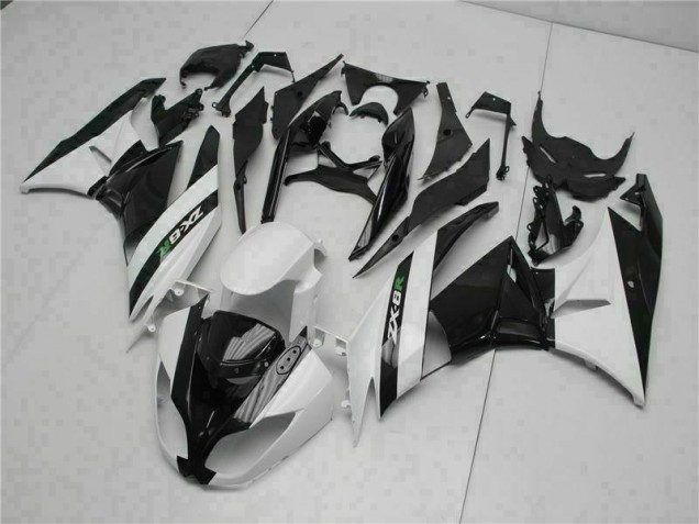 Carénage ZX6R 2009-2012 - Noir Blanc Carénage ZX6R 2009-2012 - Noir Blanc