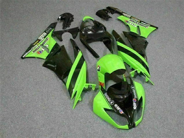 Carénage ZX6R 2009-2012 - Noir Vert 3M Touch4 Carénage ZX6R 2009-2012 - Noir Vert 3M Touch4